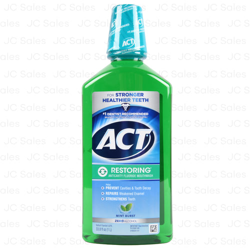 act mouthwash restoring gentle mint 33.8 oz -- 6 per case