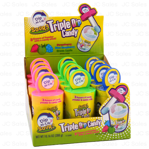 sour triple dip candy .84-oz -- 12 per box