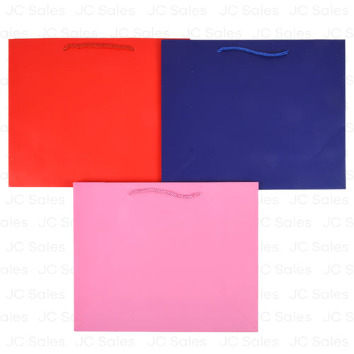 gift bag wide medium solid assorted colors -- 12 per box