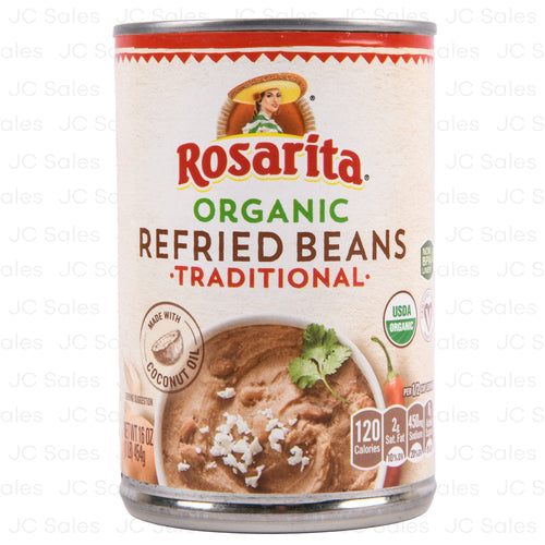 rosarita organic refried beans trad 16-oz -- 8 per case