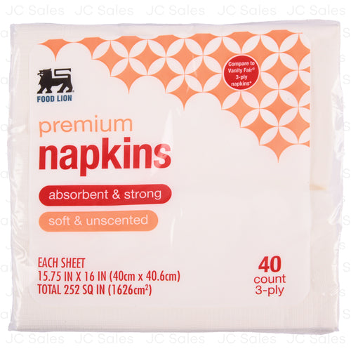 food lion premium napkins 3ply 40ct -- 24 per case