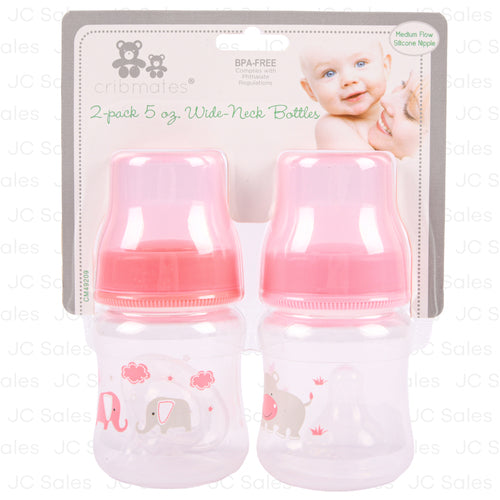 baby girl wide neck bottle pink 10-oz 2pk -- 12 per box