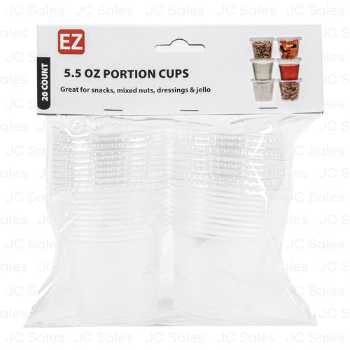 ez plastic portion cups clear 5.5-oz 20ct -- 24 per case