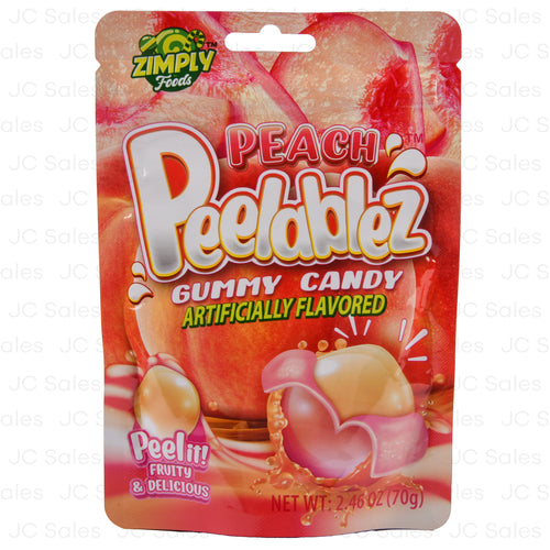 peelablez gummy candy peach 2.46-oz -- 48 per case