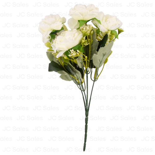 artificial 5head peony bush white 12 -- 36 per box