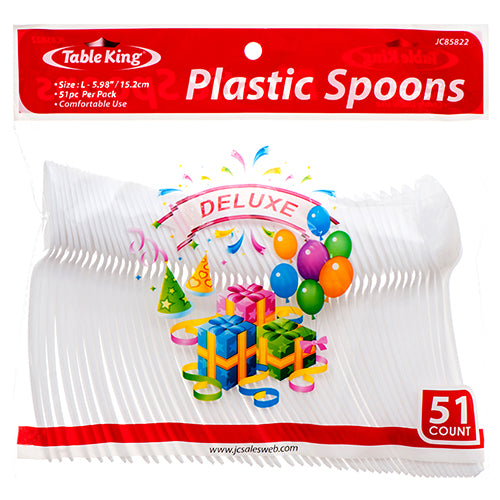 table king plastic spoons - 51ct -- 24 per case