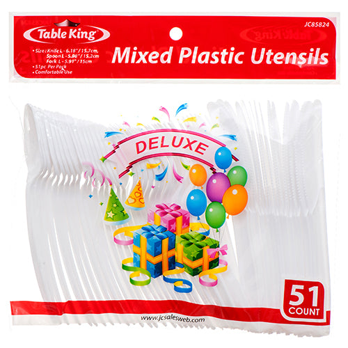 table king plastic cutlery combo - 51ct - bulk -- 24 per case