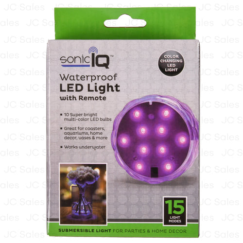 waterproof led multicolor light w remote -- 12 per case