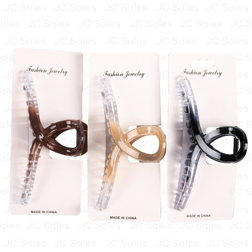 fashion hair clip clear color asst -- 12 per box