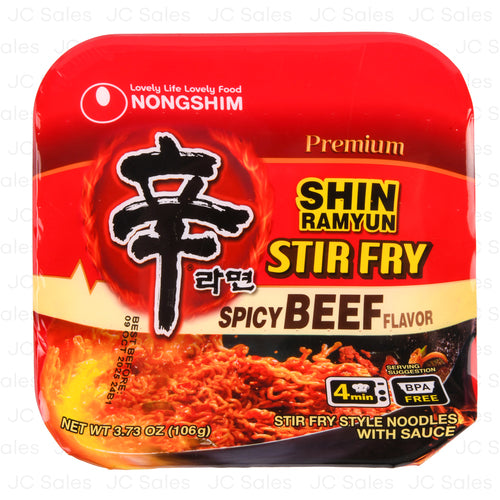 nongshim stir fry spicy beef 3.73-oz -- 6 per case