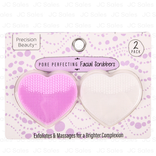 facial heart scrubbers pink white 2pk -- 12 per box