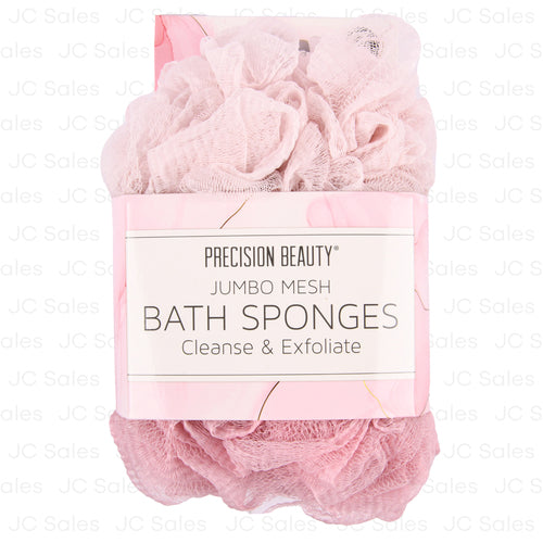 jumbo bath mesh sponges pink 2pc -- 18 per case