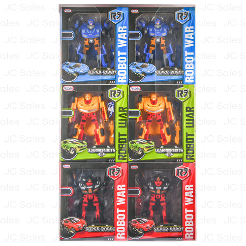 transforming robot w accessories 7.5 asst color -- 18 per case