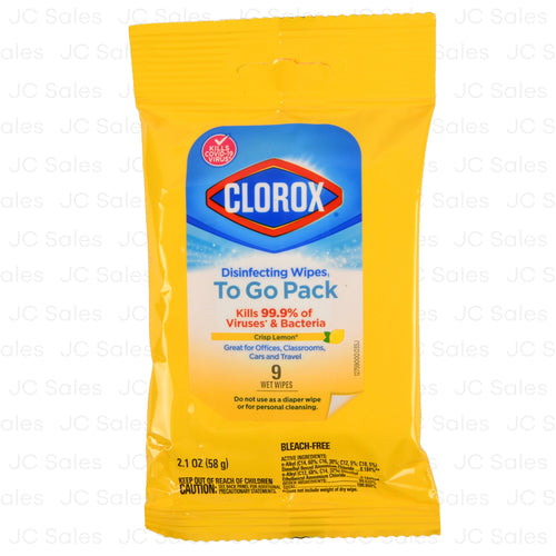 clorox disinfecting wipes lemon scent 9 ct -- 24 per case