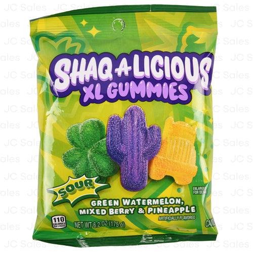 hershey s shaq-a-licious sour gummies 6.2 oz -- 12 per case