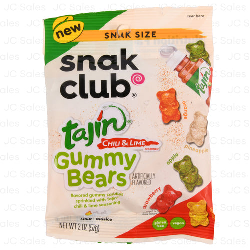 snak club tajin gummy bears 2 oz -- 12 per case