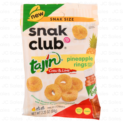 snak club tajin pineapple rings 2.5 oz -- 12 per case