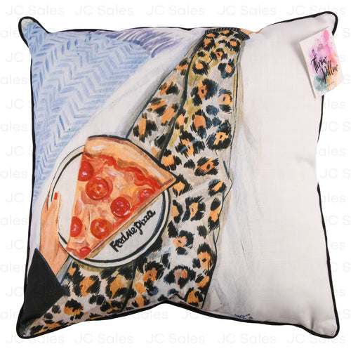 pillow leopard pizza 18x18 -- 4 per case