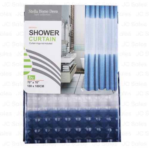 stella home 3d blue wht shower curtain 70 x 70 -- 6 per box