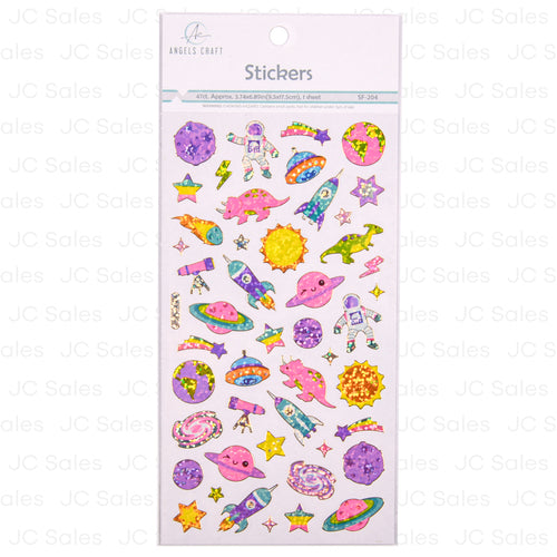 angels craft space stickers 47ct -- 12 per box