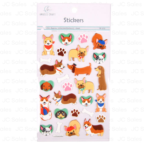 angels craft dog stickers 27ct -- 12 per box