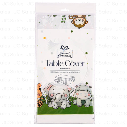 angels craft baby safari tablecloth 54 x108 -- 12 per box