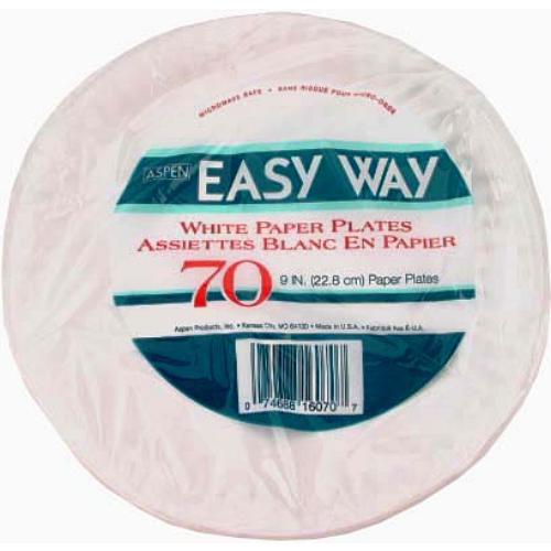 aspen paper plates 9 70ct -- 16 per case