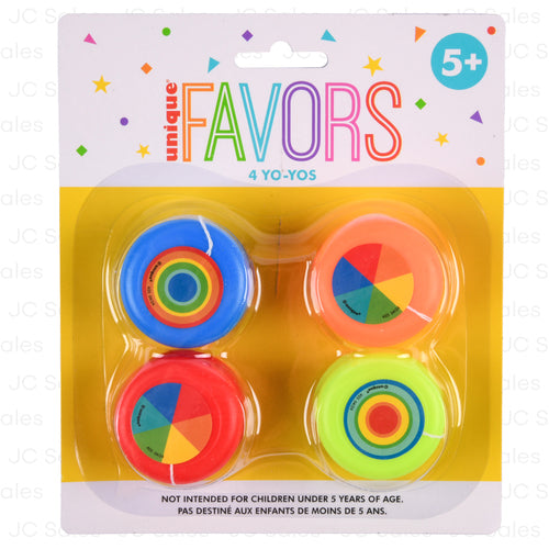 unique party favors plastic yo-yo 4ct -- 12 per box