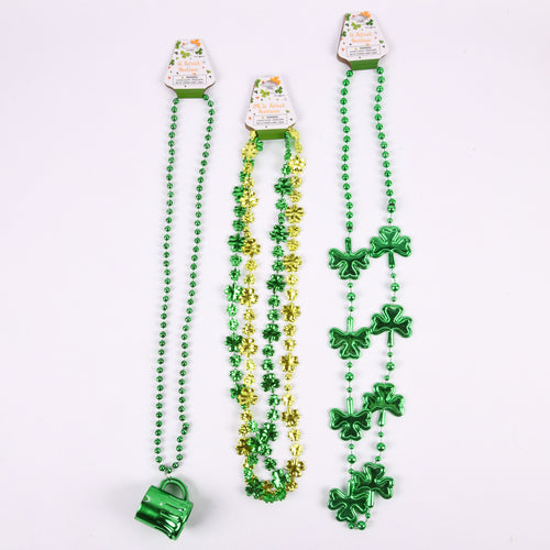 st. patrick necklace bead barbell asst -- 36 per case