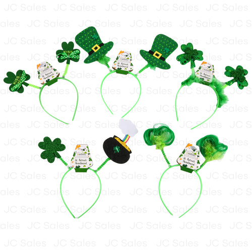 st. patrick headband bopper w feathers asst -- 24 per case