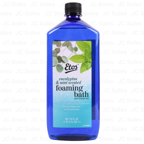 etos foaming bath eucalyptus mint 34 oz -- 4 per case