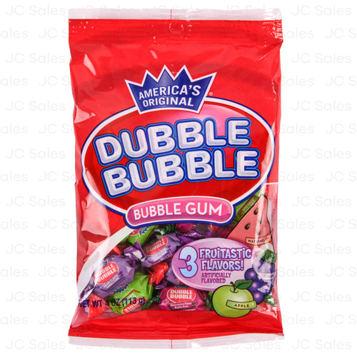 dubble bubble gum 3fruit flavor 4-oz bag -- 12 per case