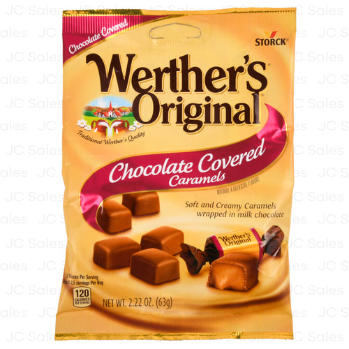 werther s chocolate covered caramels 2.22-oz bag -- 12 per case