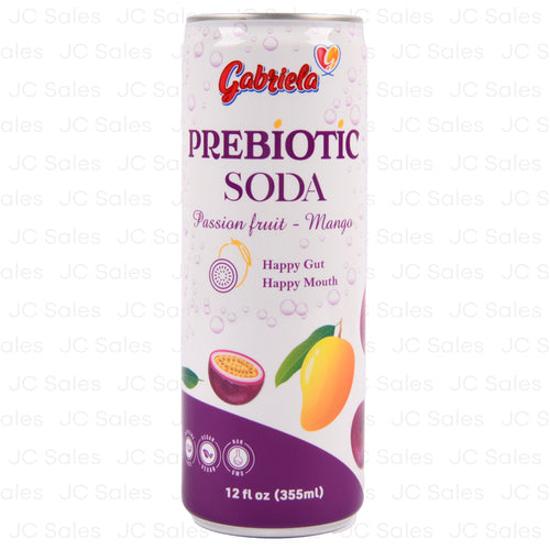 gabriela prebiotic soda passion frt mango 355ml -- 24 per case