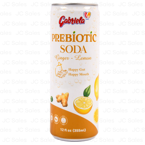 gabriela prebiotic soda ginger lemon 355ml -- 24 per case