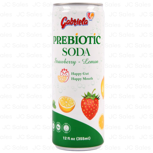 gabriela prebiotic soda straw-lemon 355ml -- 24 per case