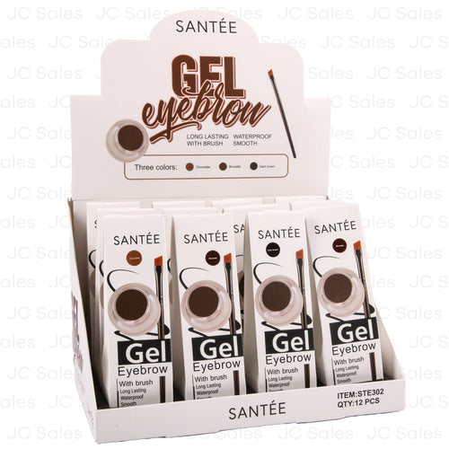 santee waterproof gel eyebrow asst col -- 12 per box