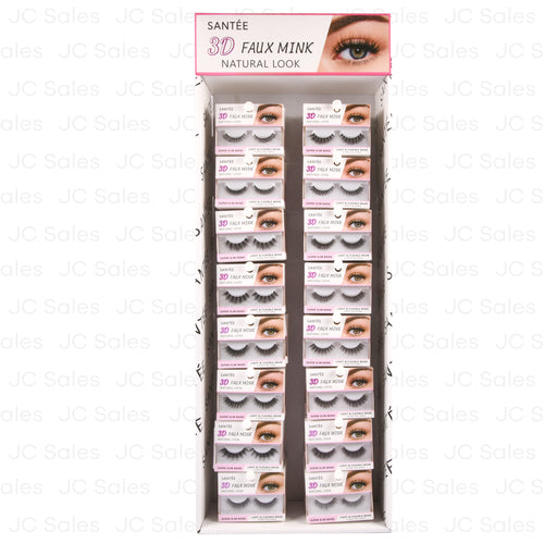 santee 3d faux mink lashes natural look -- 96 per case