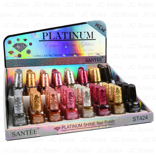 santee platinum shine nail polish asst col -- 48 per box