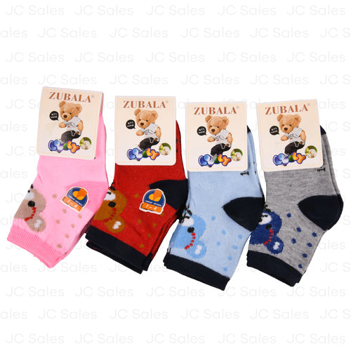 zumbala kids socks bear asst sz1-4 2 pr -- 12 per box