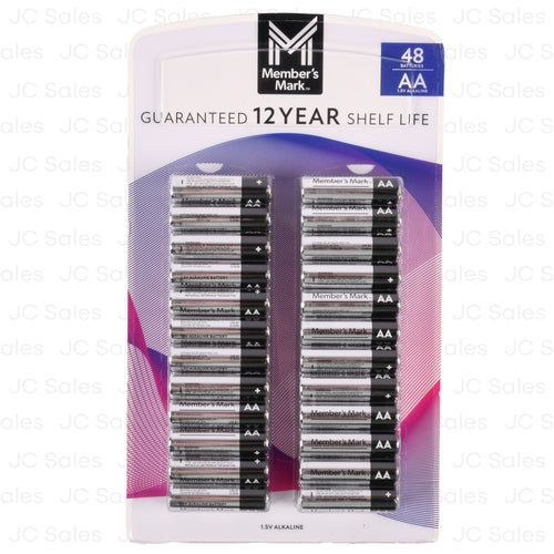 alkaline batteries aa 1.5v 48ct -- 14 per case