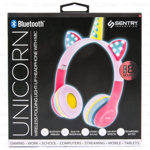 sentry light up unicorn headphones wireless -- 6 per box