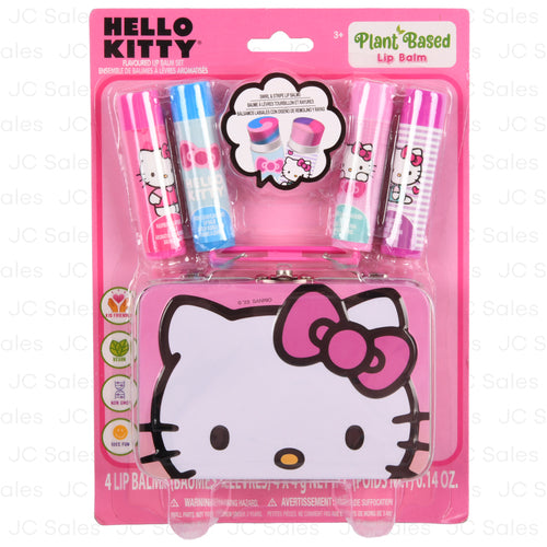 hello kitty lip balm plant based w tin 4pk -- 12 per box