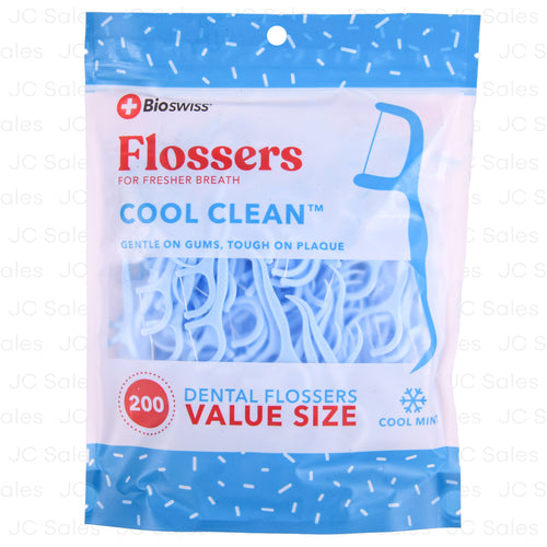 bioswiss floss toothpick cool clean 200pc -- 12 per box