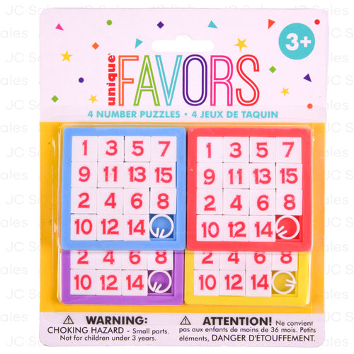 number puzzle party favors 4ct -- 12 per box