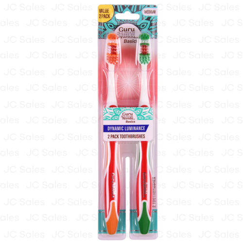 guru nanda dynam lumin toothbrush med 2pk -- 24 per case