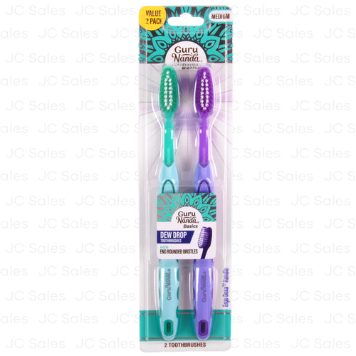 guru nanda dew drop toothbrush med 2pk -- 24 per case