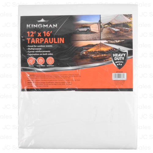 kingman tarpaulin white heavy duty 12 x 16 -- 1 per box