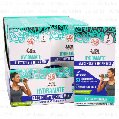 guru nanda hydramate electrolyte drink mix 2pk -- 24 per case