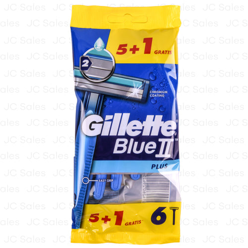 gillette razor blue ii pluschromium coating 5 1pk -- 20 per box